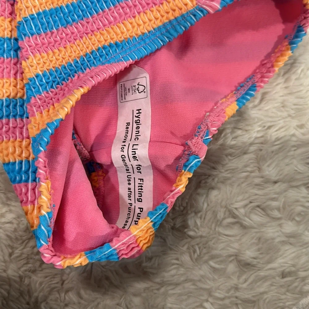 THERESBOUTS Xl 16 Girls Striped One Piece Swimsuit
